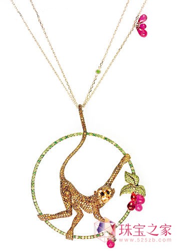 Chopard“動物世界”系列猴子白金吊墜