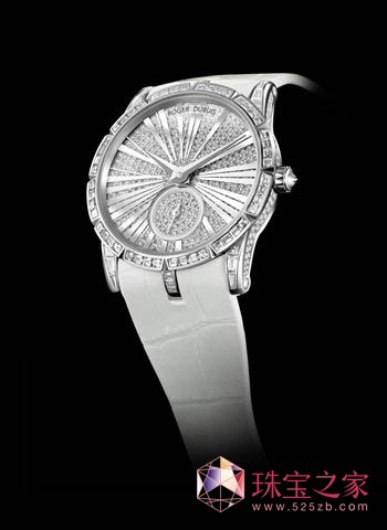 Excalibur Lady Joaillerie 18K 白金鑲鉆拼鱷魚皮表帶腕表$597,000 (全球限量88 枚）