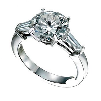 De Beers3.02克拉光切面鉆石和鉑金碎鉆戒指