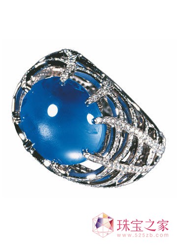 Chaumet 藍寶石鑲鉆蛛網造型戒指