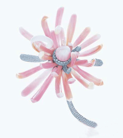tiffany菊花珍珠胸針 菊花珍珠胸針