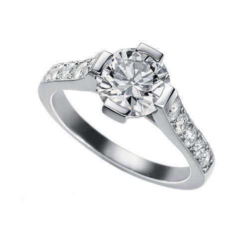 Cartier Solitaire 1895系列鉑金鋪鑲鉆石戒指