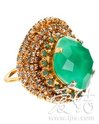 Erickson Beamon綠色寶石水晶戒指