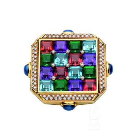 Bulgari黃金Carré胸針 Bulgari黃金Carré胸針