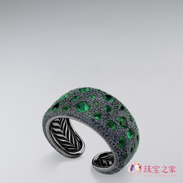 綠寶石配彩色石榴石手鐲 