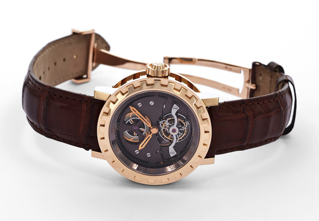 DeWitt 18K玫瑰金一分鐘陀飛輪腕表