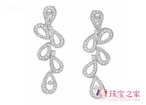 摩納哥格蕾絲王妃系列18K 白金鑲鉆耳環