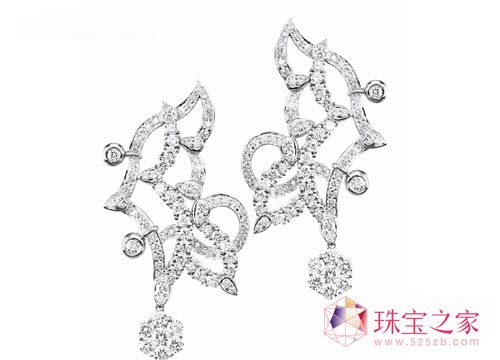 Enzo 美人魚系列18K 白金鑲鉆耳環