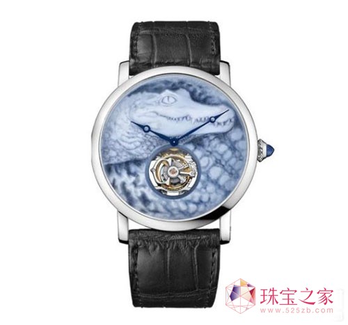 卡地亞鱷魚(yú)浮雕飛行陀飛輪腕表彰顯男人的霸氣
