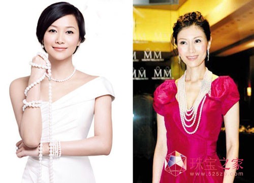 徐靜蕾與李嘉欣 珍珠首飾