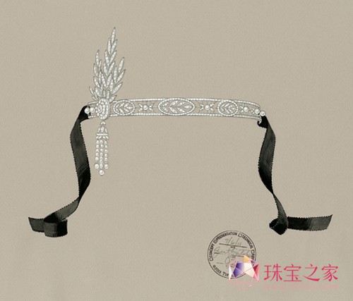 《了不起的蓋茨比》tiffany The Great Gatsby系列 Savoy鉆石頭飾 設(shè)計草圖