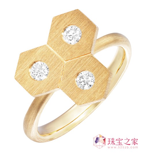 謝瑞麟“五行”「金」系列18K黃金鑲鉆戒指