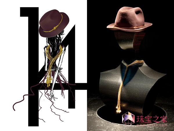 Borsalino(博薩利諾)金帽子 帽子與珠寶