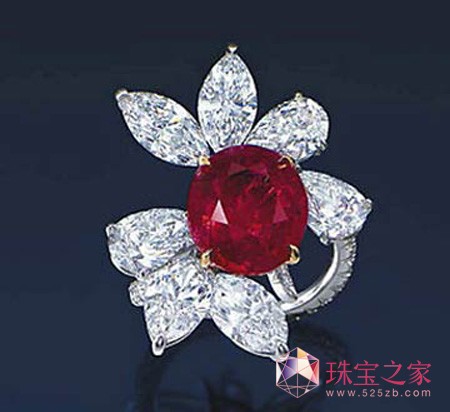 香港佳士得 緬甸鴿血紅紅寶石戒指