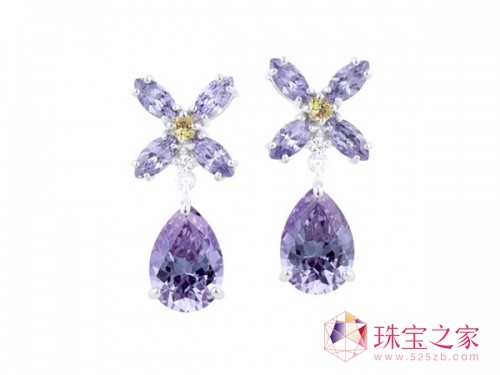 Flor Hada系列熏衣草紫晶鉆耳環(huán)