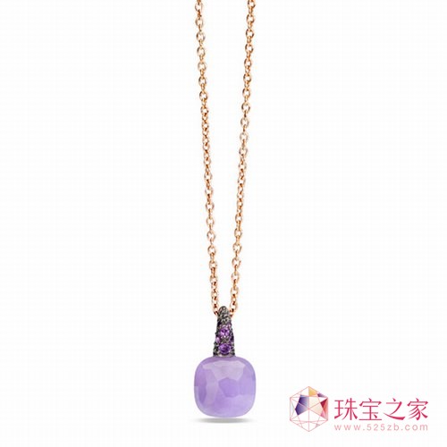 Capri系列玫瑰金鑲染色紫玉和紫晶項鏈