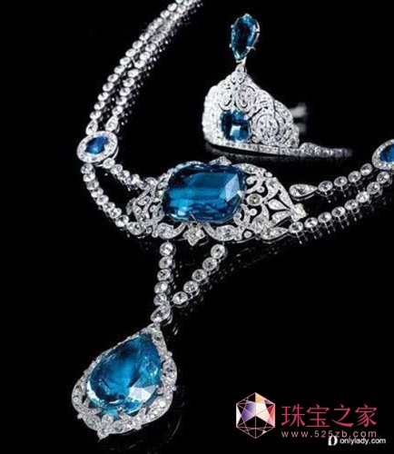 奧爾加公主的海藍寶石鉆石皇冠、項鏈
