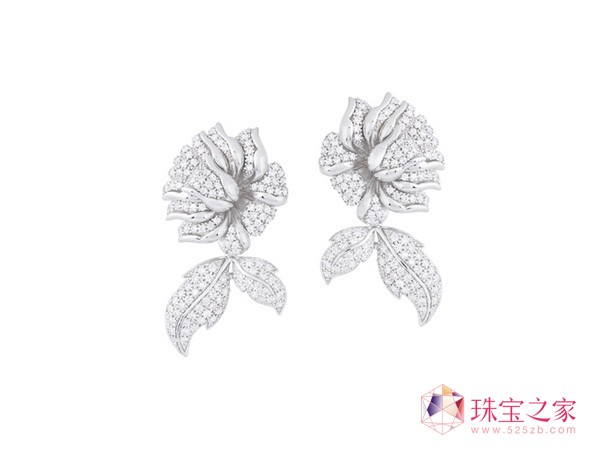 Riquezas y Honor系列晶鉆牡丹耳環