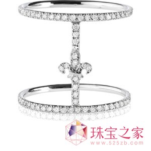 Elise Dray珠寶系列羅馬式戒指（18K白金/灰色鉆石） 