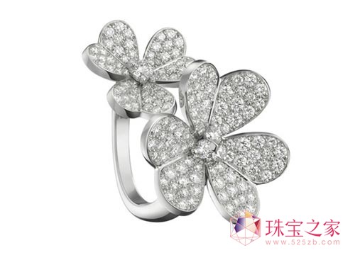 Frivole白金鑲鉆石指間戒