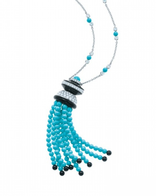 Tiffany & Co.蒂芙尼綠松石流蘇搭配鉆石冠部吊墜