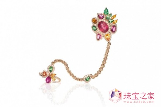 Wendy Yue多戒指環(huán)鑲嵌了鉆石,拉比利塔,沙弗來石、黃色和橙色藍寶石 Wendy Yue多戒指環(huán)鑲嵌了鉆石,拉比利塔,沙弗來石、黃色和橙色藍寶石