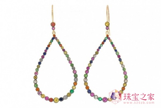 Andrea Fohrman 彩色藍寶石黃金鍍黑銠耳環(huán) Andrea Fohrman 彩色藍寶石黃金鍍黑銠耳環(huán)