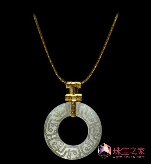 和田玉搭配金鑲玉 和田玉搭配金鑲玉