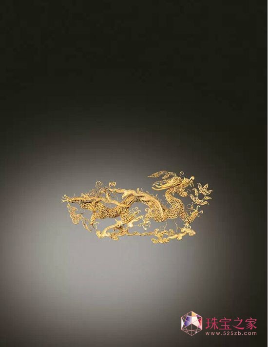金質累絲銜珠對龍 金質累絲銜珠對龍