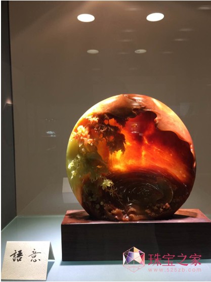 唐氏文化帶您成都珠寶展一覽岫玉玉雕作品岫巖花玉